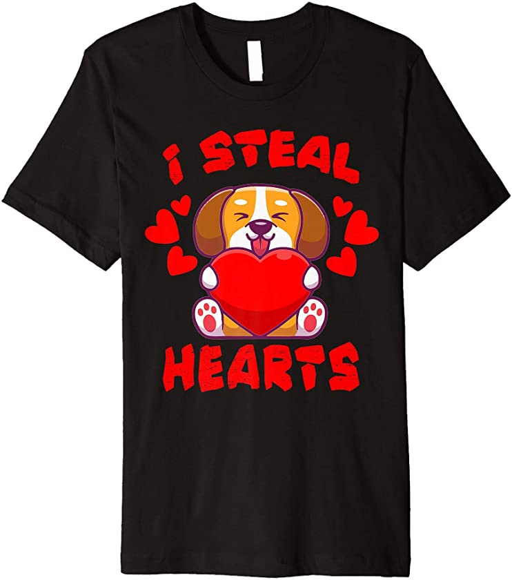 Valentine Shirt I Steal Hearts Puppy and dogs lovers Premium T-Shirt