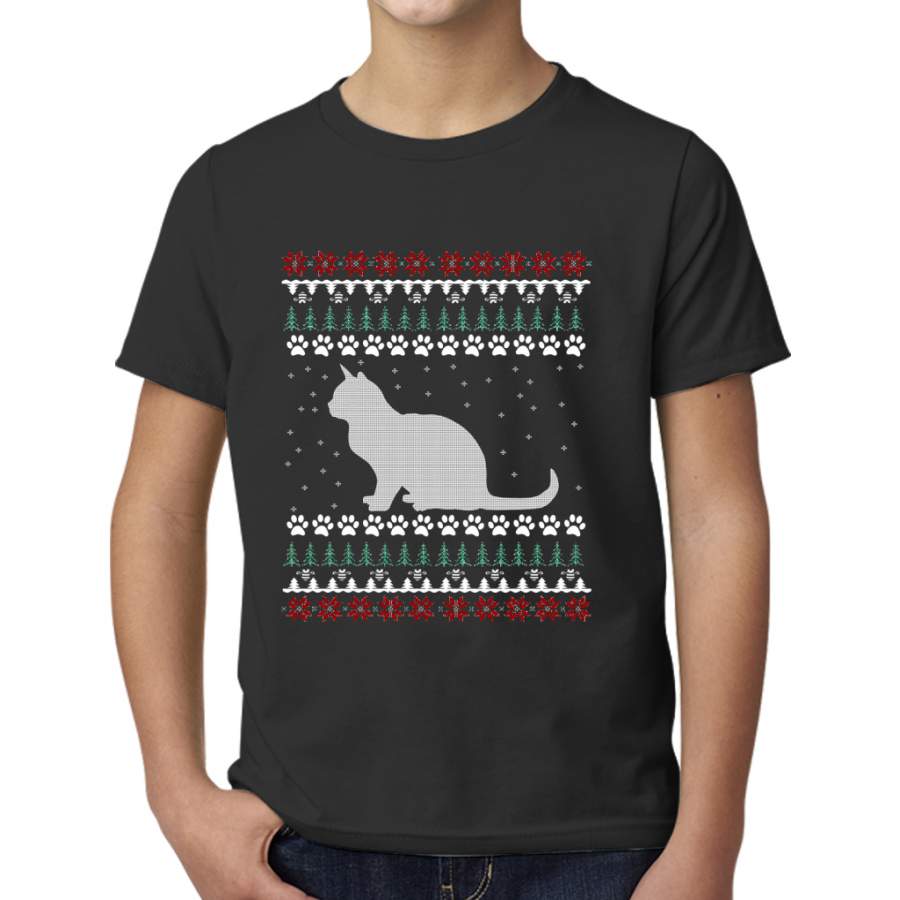 Cat – Ugly Christmas Sweater – Ugly Christmas Sweater – Gift Young T-Shirt