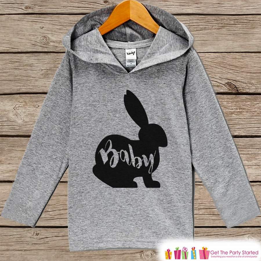 Kids Easter Outfit – Easter Baby Bunny Hoodie – Easter Spring Pullover – Baby Boy or Girl Easter Outfit – Egg Hunt – Kid Grey Toddler Hoodie