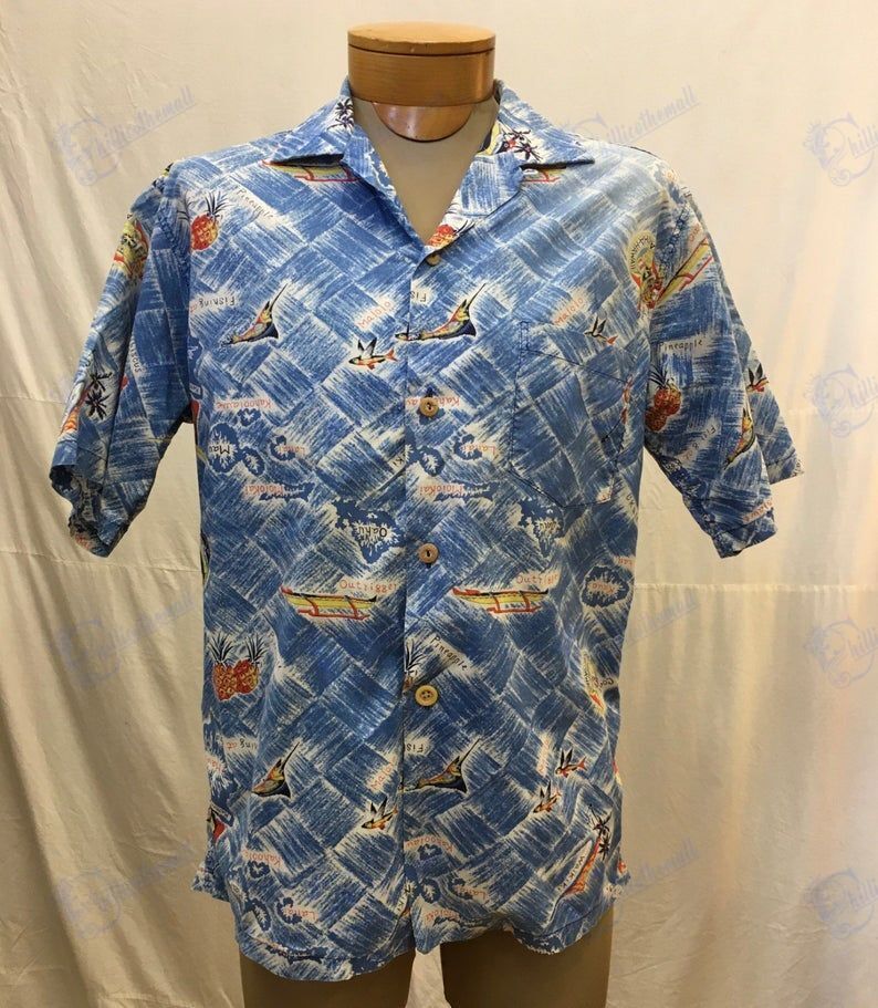 1950S, 44″ Chest. Cotton Hawaiian Shirt