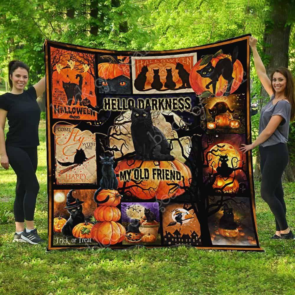 Black Cat  Halloween 3D All Over Printed Quilt Blanket