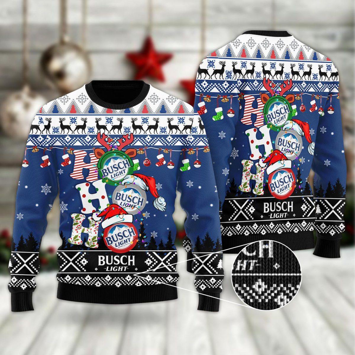 Busch Light Hohoho Ugly Christmas Sweater