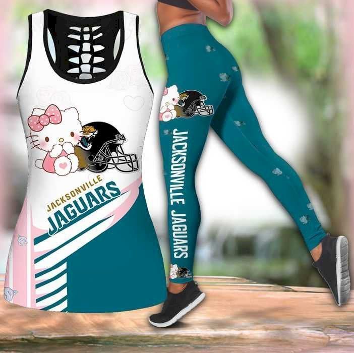 Womens Jacksonville Jaguars Hello Kitty Tank Top And Leggings Set