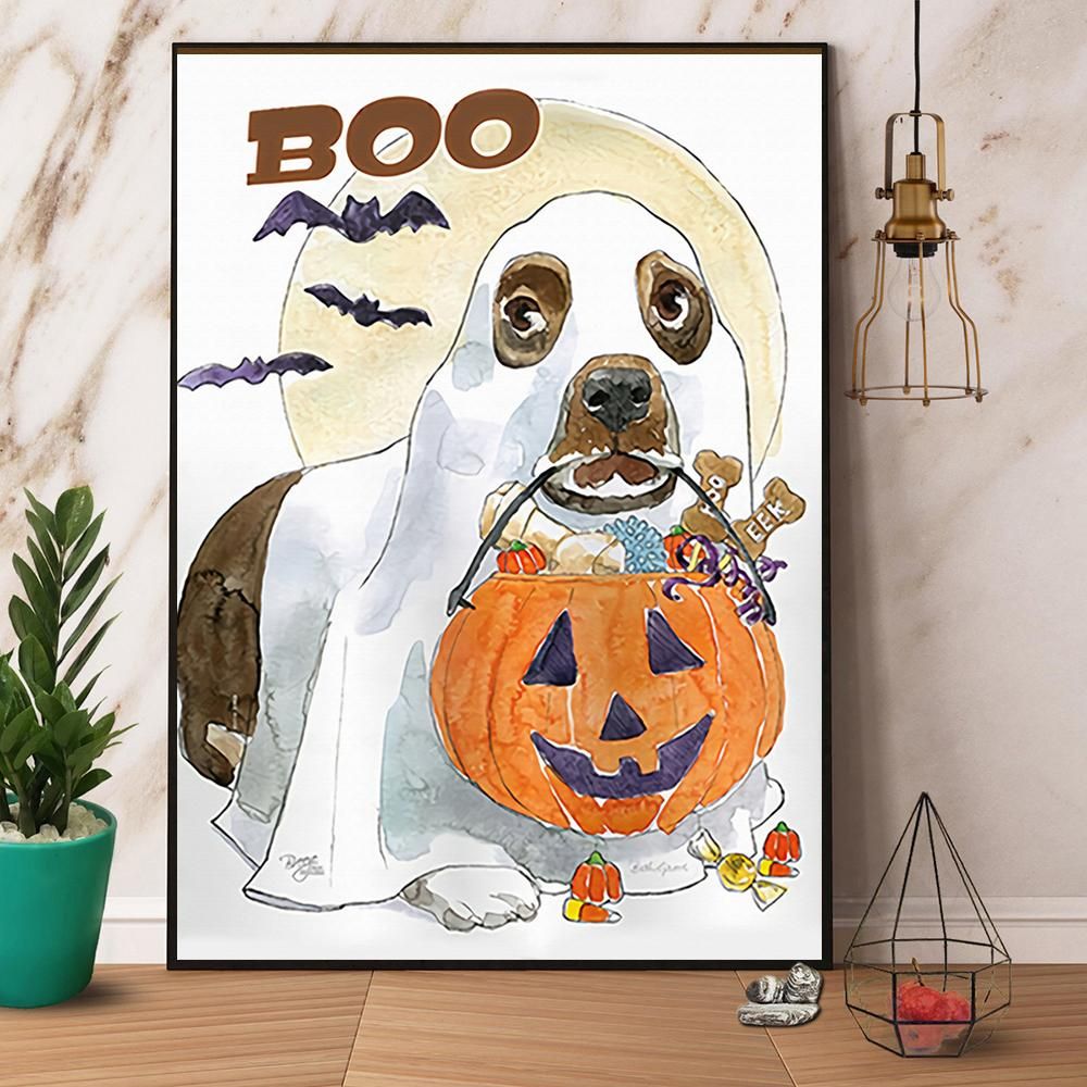 Halloween Boo Doggie Halloween Gift Paper No Frame Canvas Prints Poster Wall Art Decor