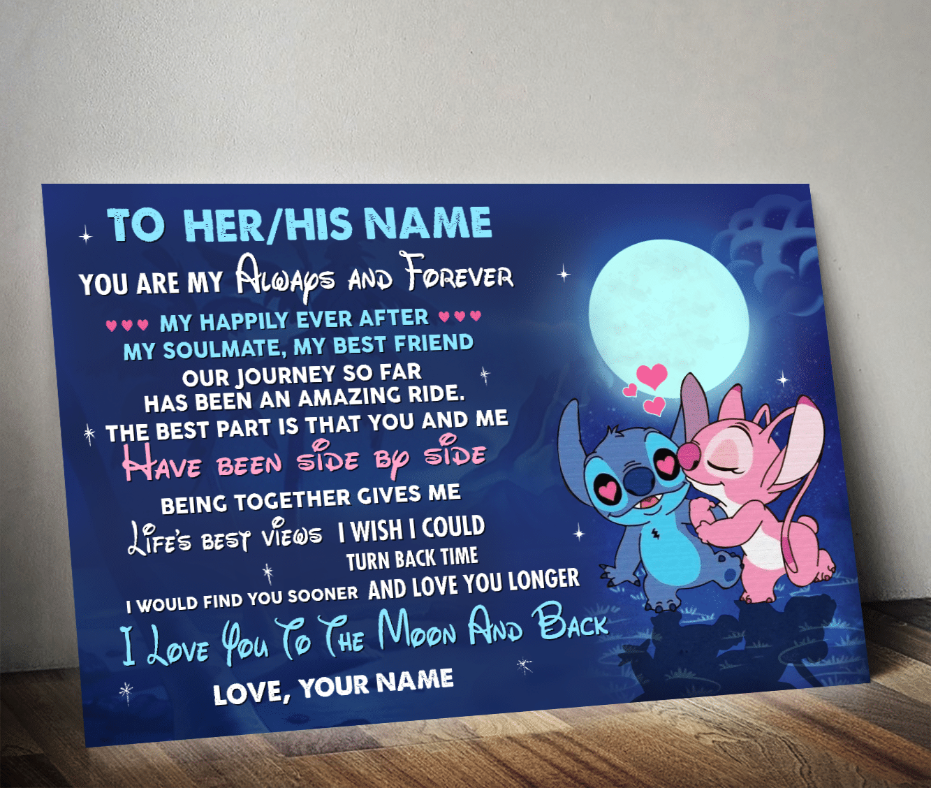 The Best Part Is That You And Me Stitch Personalize Poster Ko
