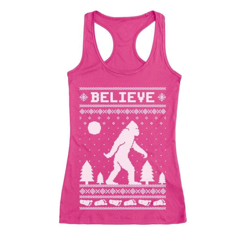 Download Bigfoot I Believe Sasquatch Ugly Christmas Racerback Tank ...