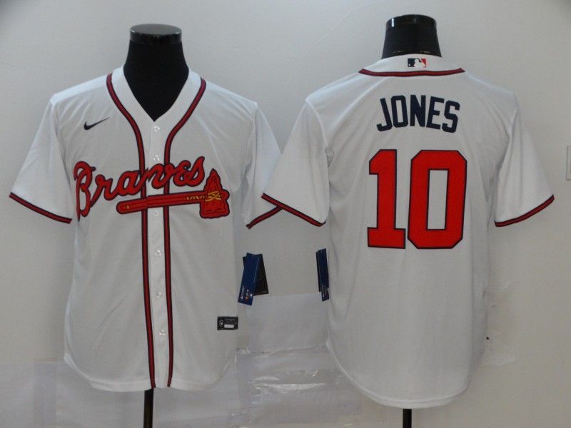 Atlanta Braves Chipper Jones #10 2020 MLB White Jersey