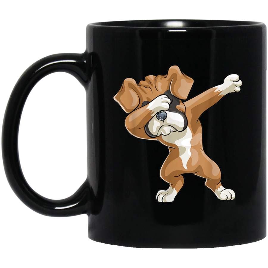 Dabbing Boxer Dog Gift Funny Dab Gift Puppy Kids Men Black Mug