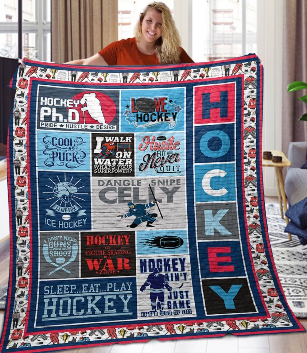 Hockey Is A Way Of Life MA2 Quilted Blanket