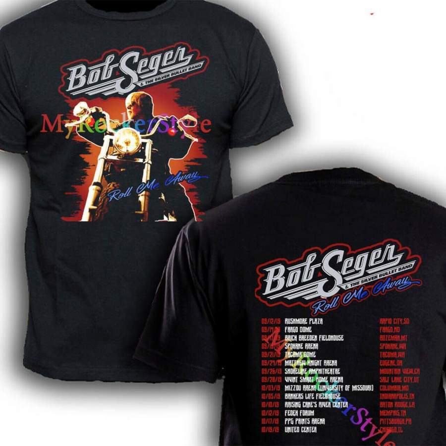 Bob Seger Roll Me Away Tour Dates 2019 Black T-Shirt