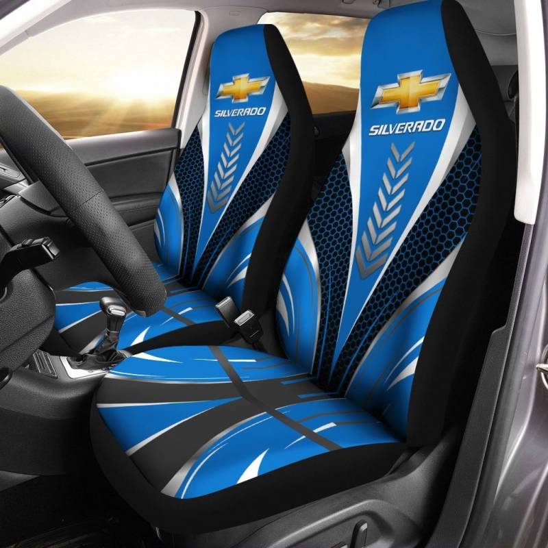 Chevrolet Silverado- BDA Car Seat Cover (Set of 2) Ver1 (Blue)