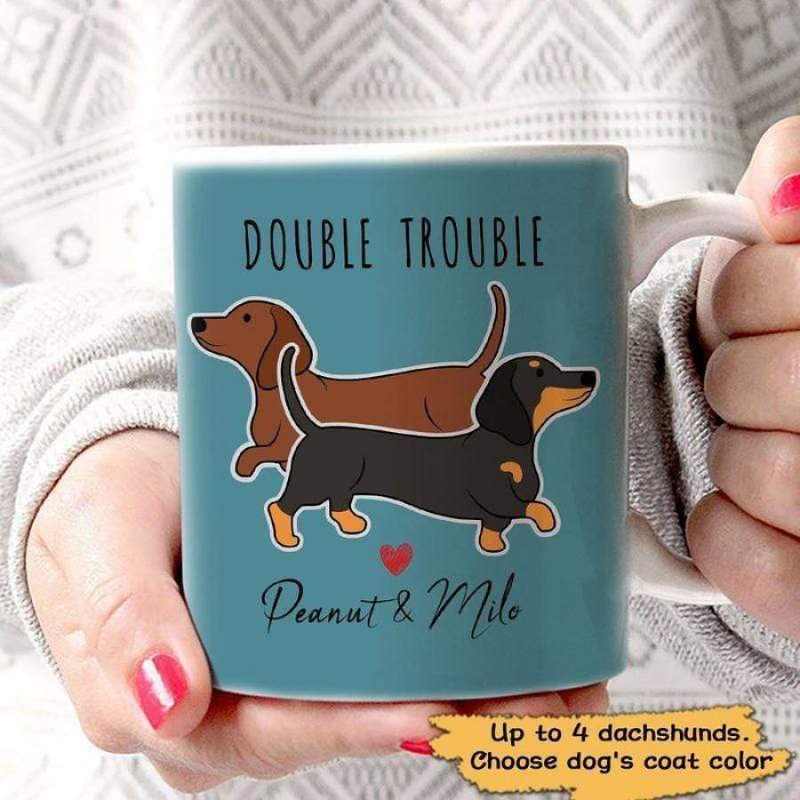 Dachshund Personalized Dog Mom AOP Coffee Mug