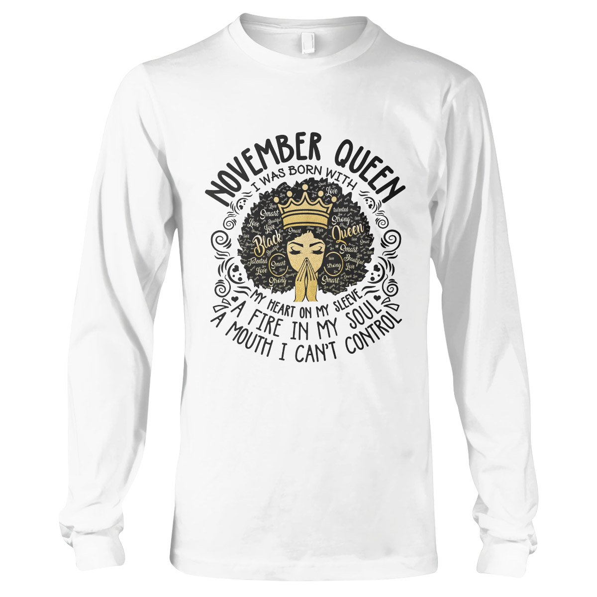 November Black Queen My Heart On My Sleeve Ver B Ez07 2809 Long Sleeve T-Shirt