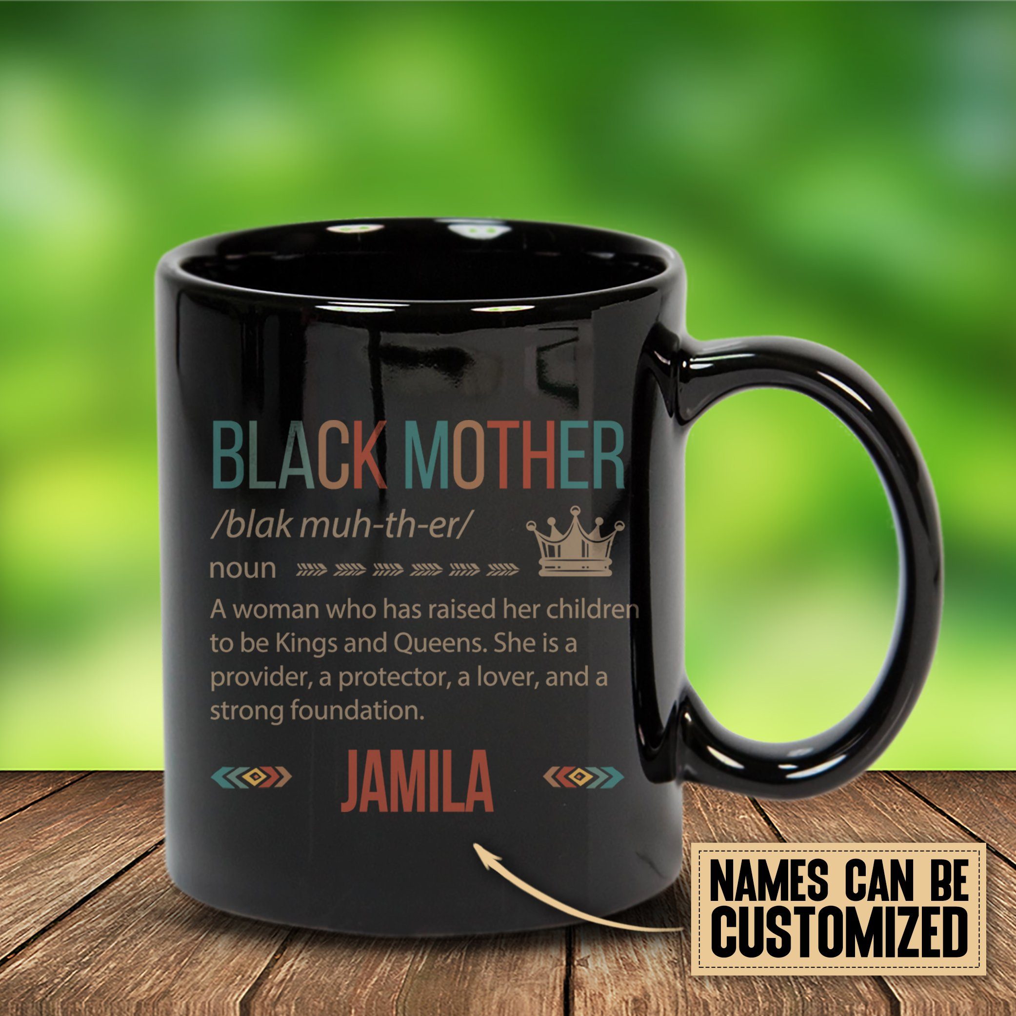 Personalized Black Mother Mug