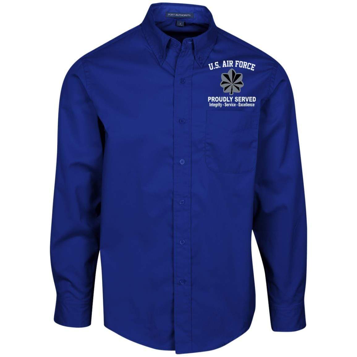 US Air Force O-5 Lieutenant Colonel Lt Co O5 Field Officer Core Values Embroidered Port Authority Men’s LS Dress Shirt
