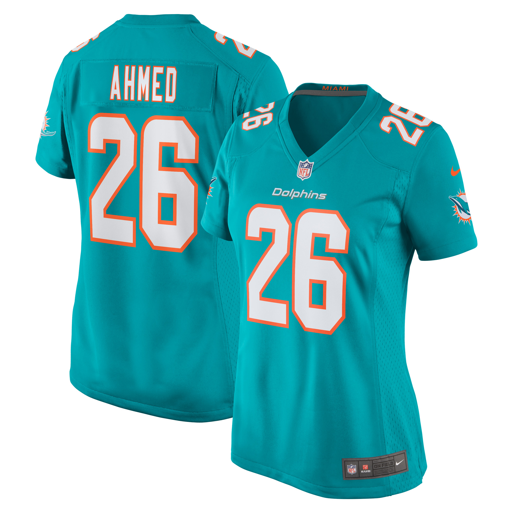 Salvon Ahmed Miami Dolphins Women's Game Jersey – Aqua