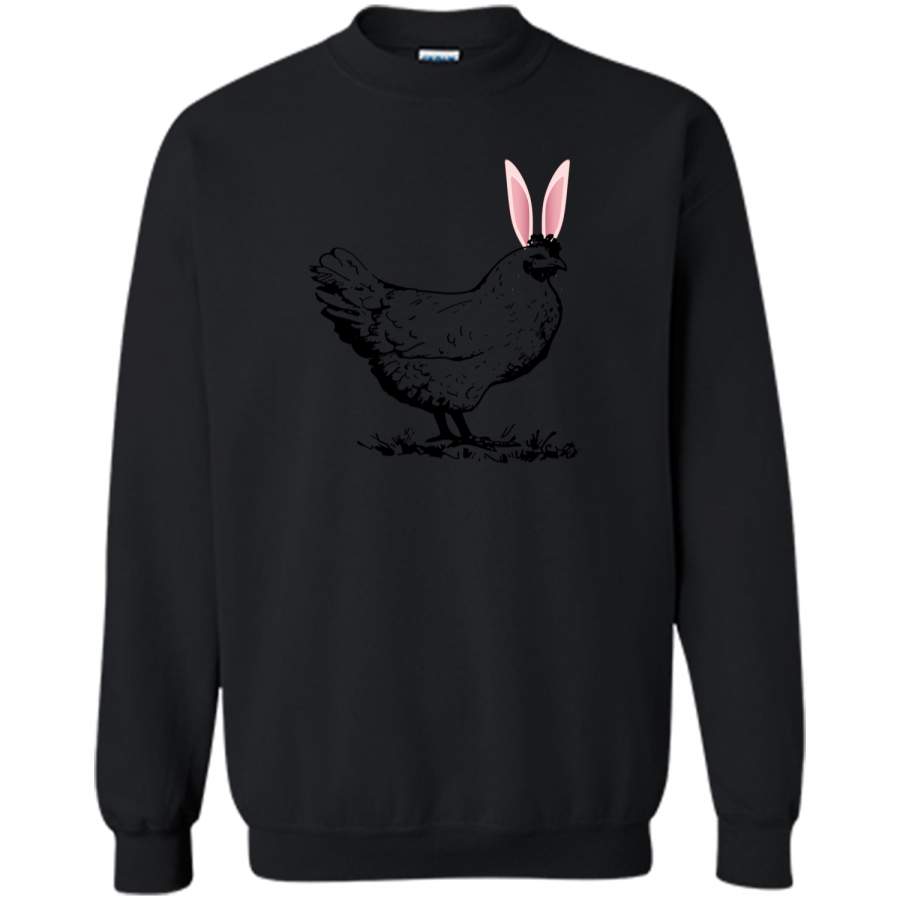 Chicken Hen Easter Bunny Rabbit Ears Funny T-Shirt Tee Printed Crewneck Pullover Sweatshirt 8 oz