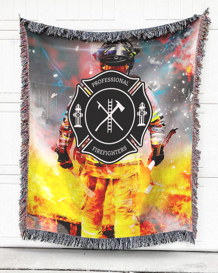 Woven Throw For Soldier Veteran’S Day Gift, Professional Firefighters, Cotton Blanket