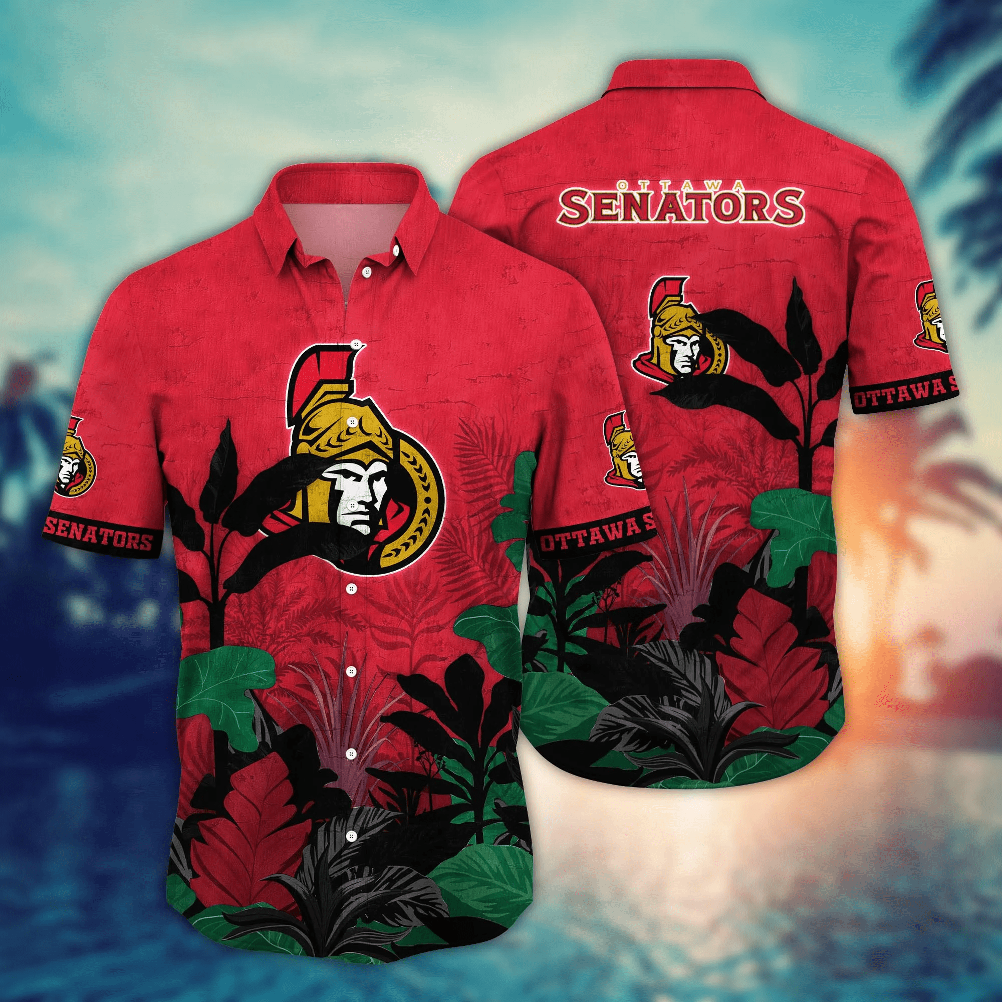 Ottawa Senators Nhl Hawaiian Shirt Ocean Waves Aloha Shirt