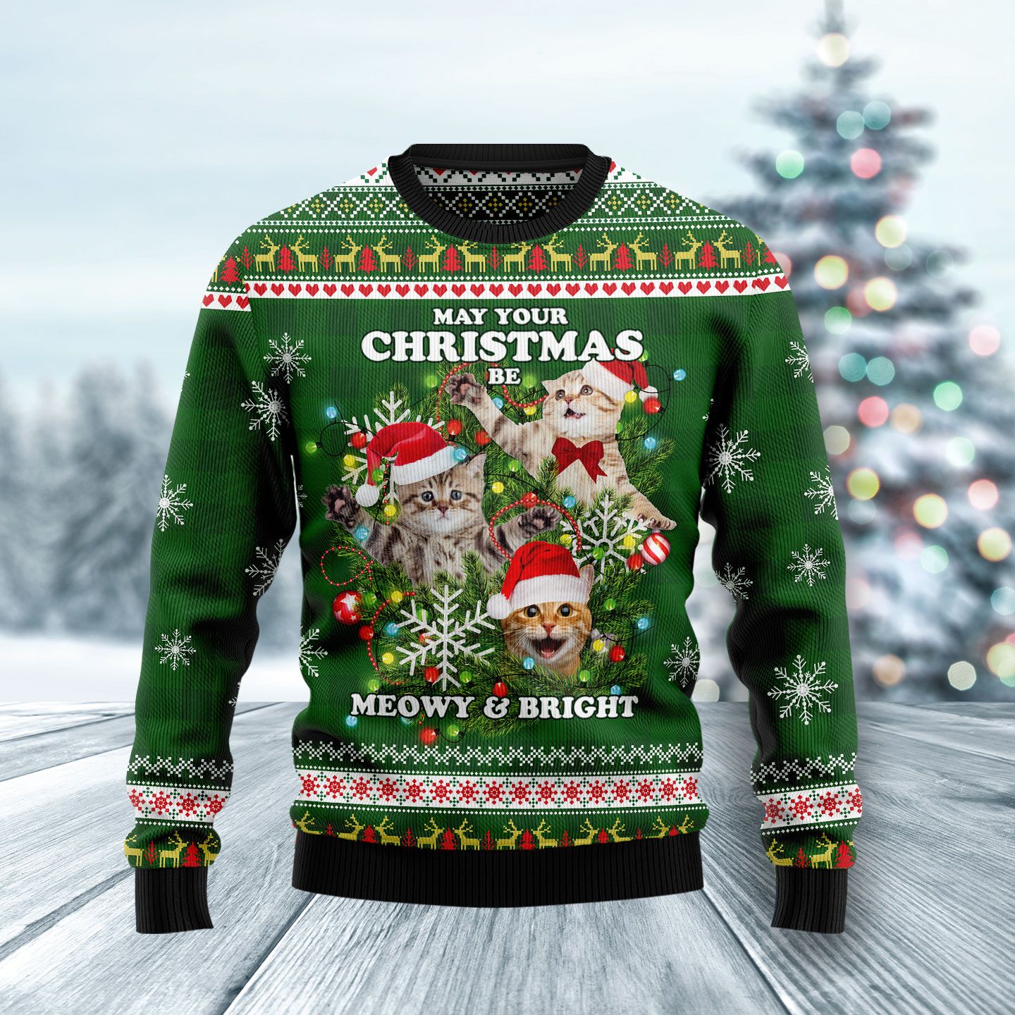 Cat Ugly Christmas Sweater | For Men & Women | Adult | Us5826