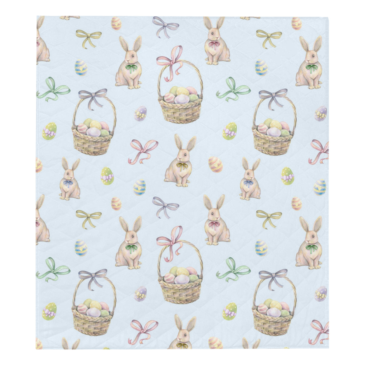 Rabbit Easter Eggs Pattern Print Design 03 Premium Quilt