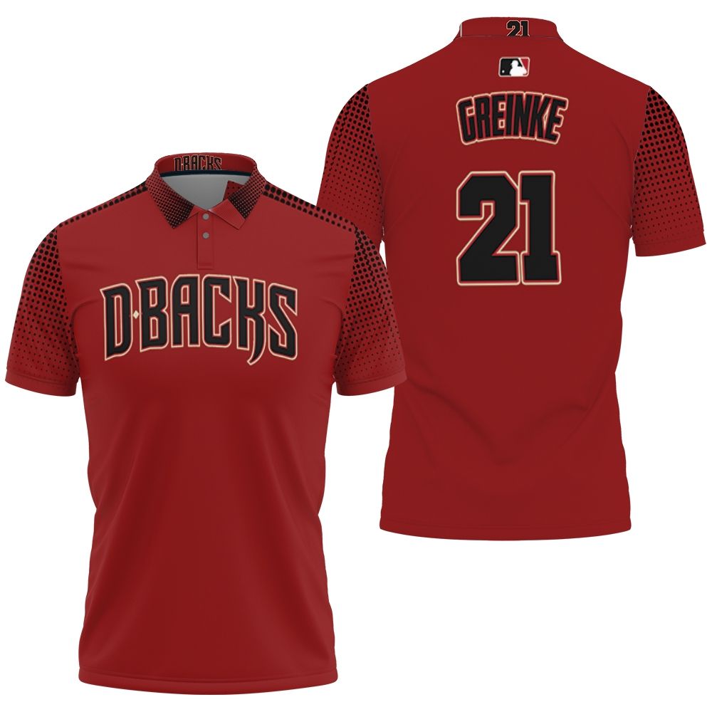 Zack Greinke Arizona Diamondbacks Sedona Red Black Jersey Inspired Style 3D All Over Print Polo Shirt