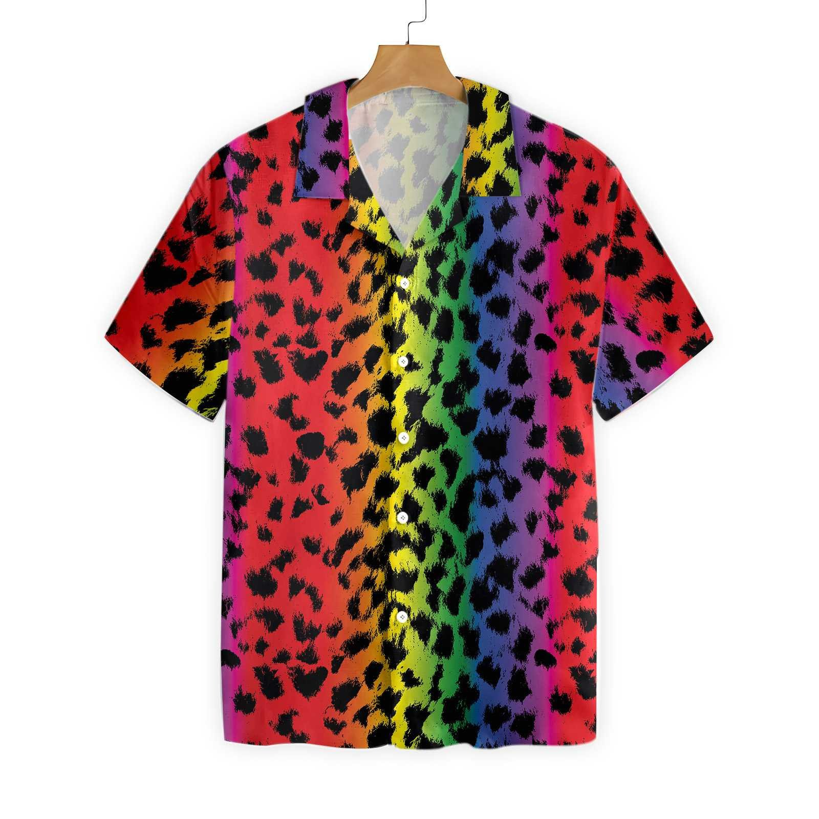 Shirt For Cool Leopard Skin With Rainbow Color Lgbt Hawaii Ha59404