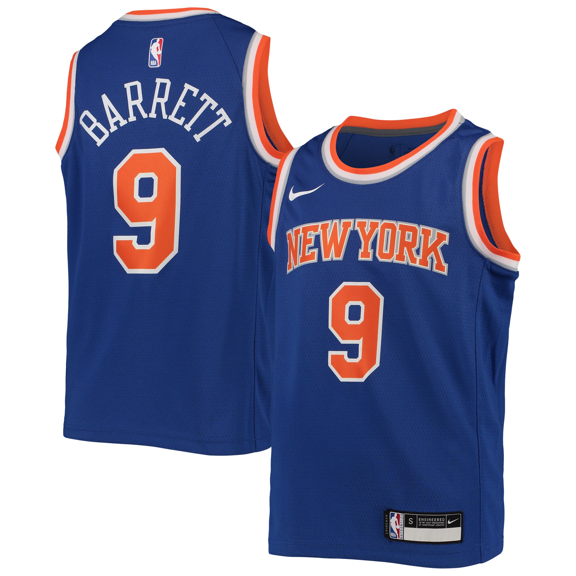 RJ Barrett New York Knicks Youth Swingman Jersey – Icon Edition – Royal