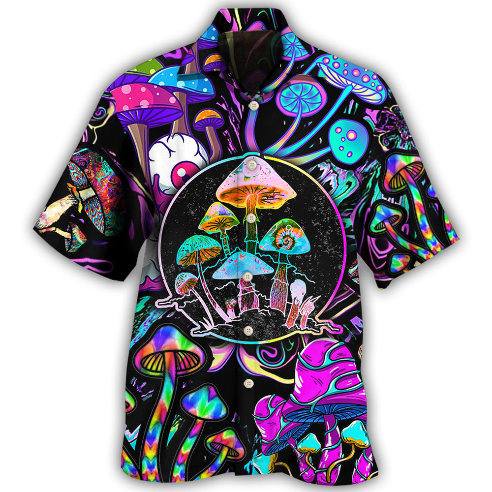 Hippie Mushroom Colorful Neon Light Cool Style Hawaii Shirt Ha72983