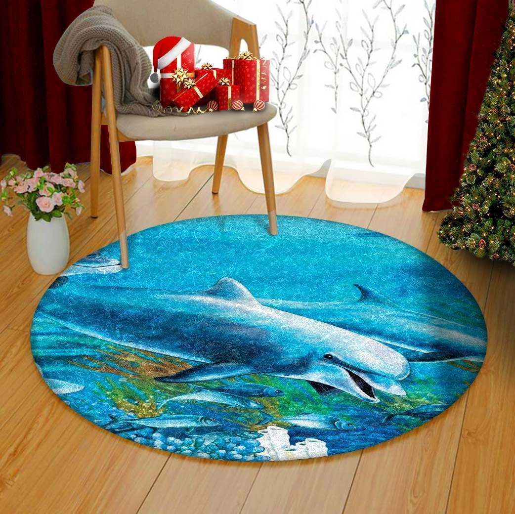 Dolphin Round Carpet, Area Rugs