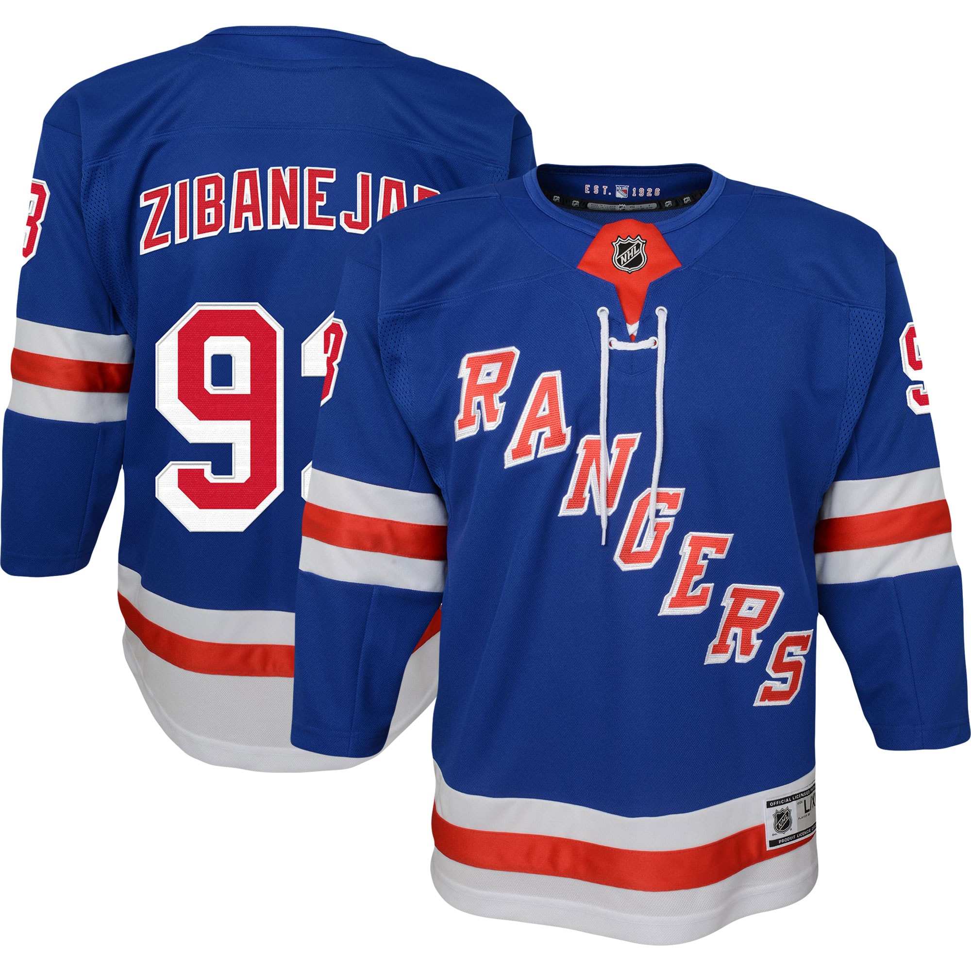 Mika Zibanejad New York Rangers Youth Home Premier Player Jersey – Blue