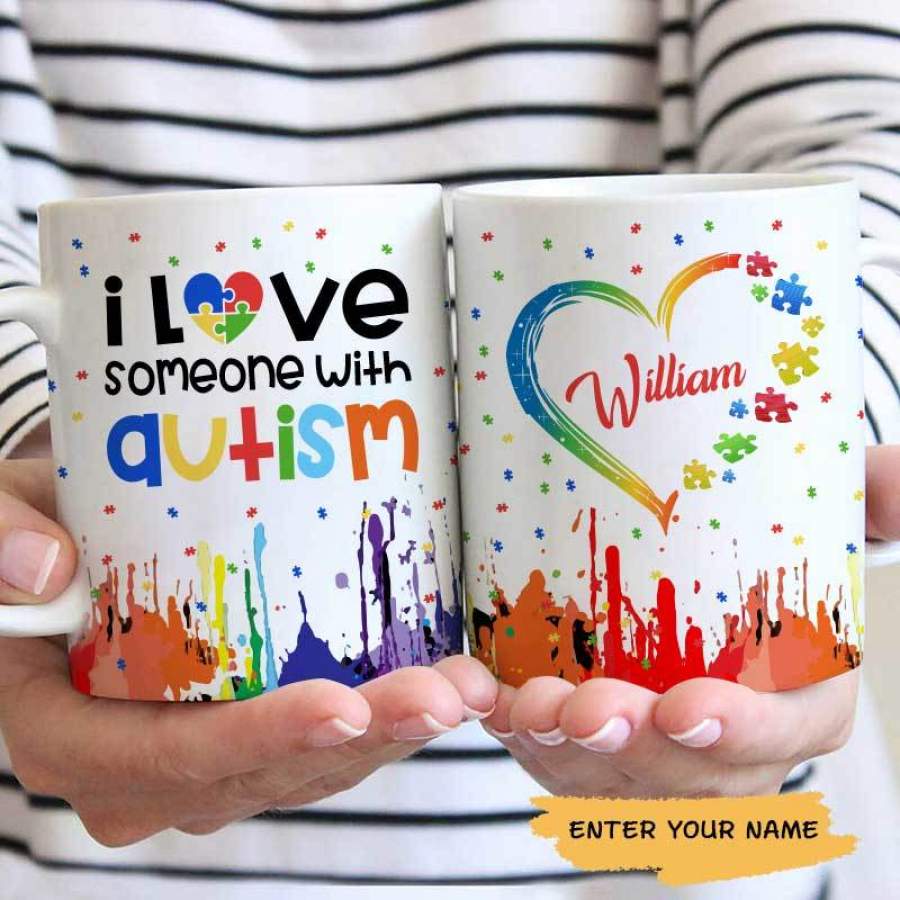 I Love Someone With Autism Personalized AOP Mug