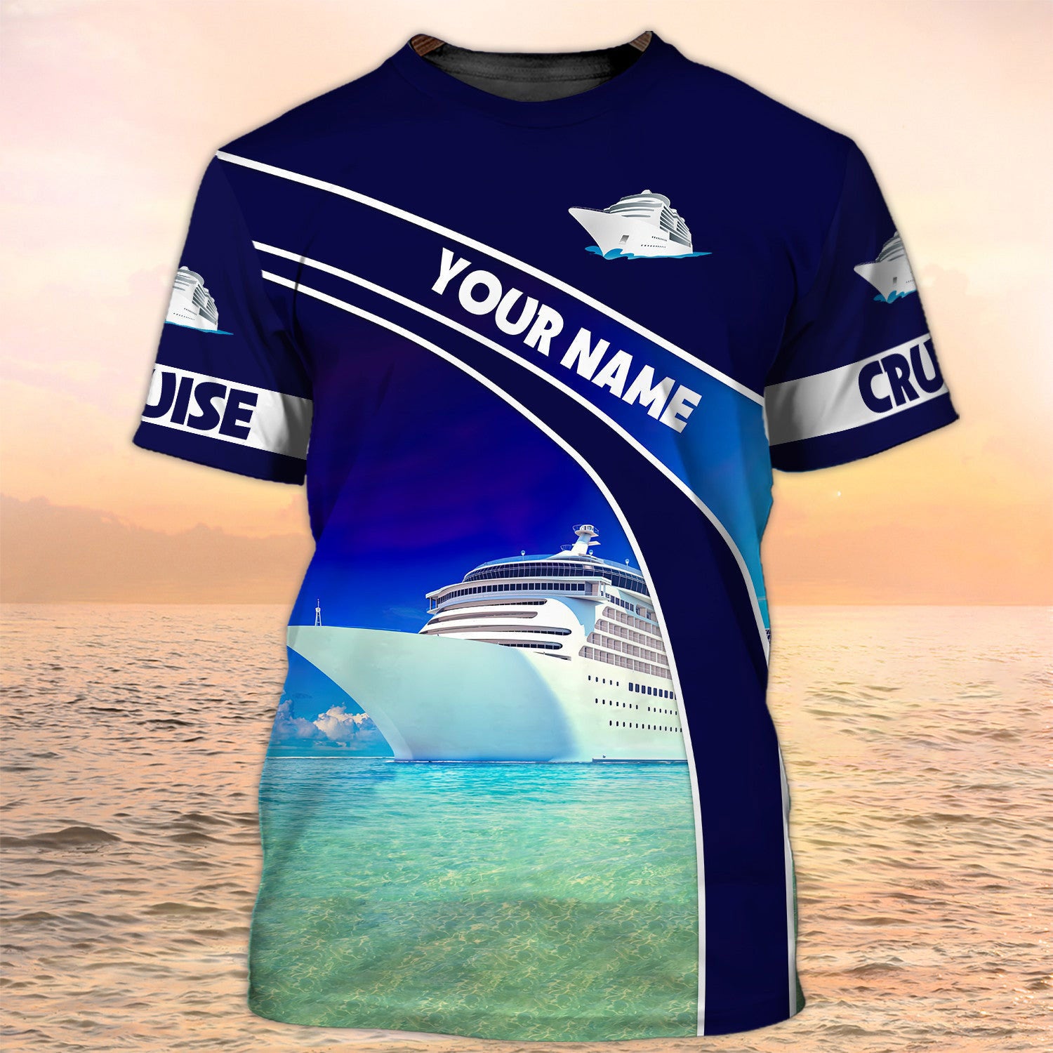 Personalized Name Cruise T Shirts Funny, 3D All Over Printed Cruise Ship T Shirts For Him Her