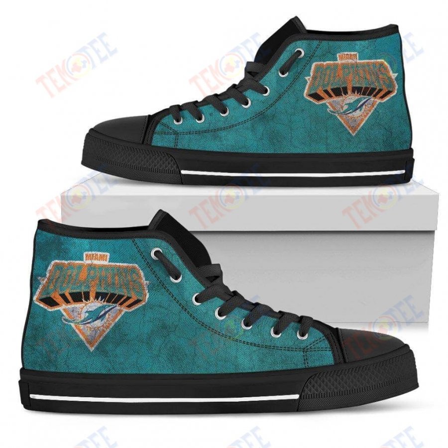 Mens Womens Miami Dolphins High Top Shoes 3D Simple Logoshoes TMT172