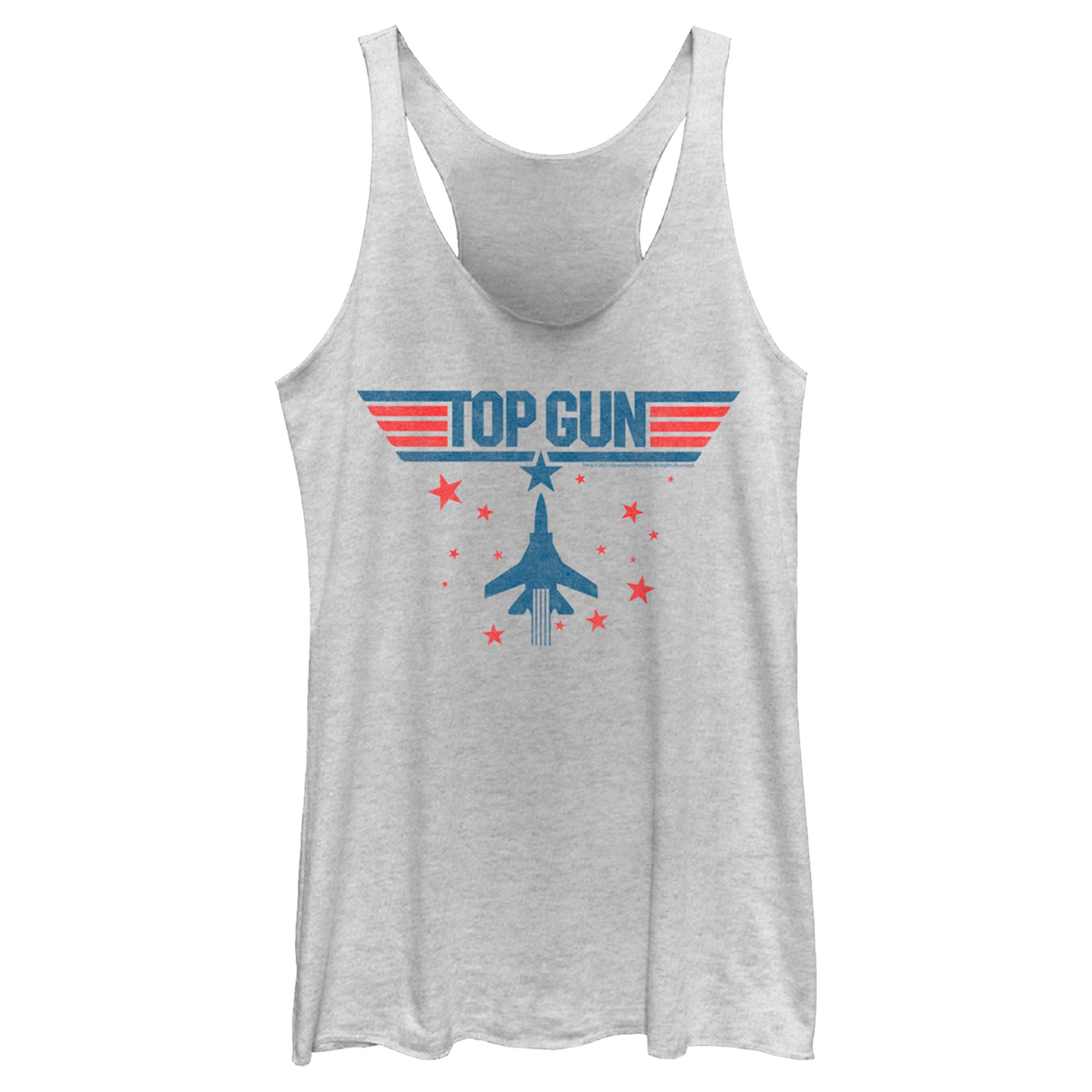 Women’S Top Gun Fighter Jet And Stars Logo Racerback Tank Top