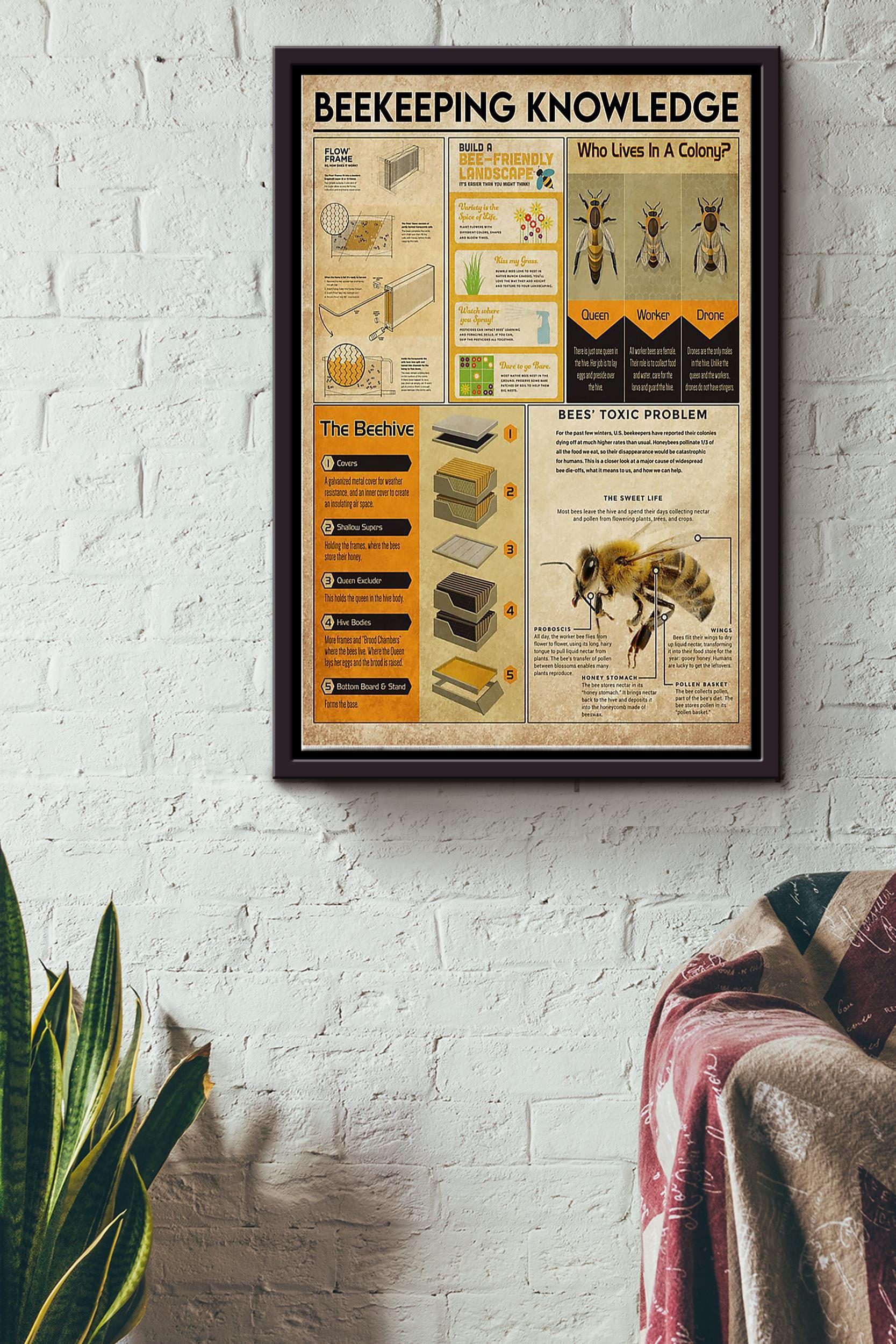 Beekeeping Knowledge Framed Matte Canvas