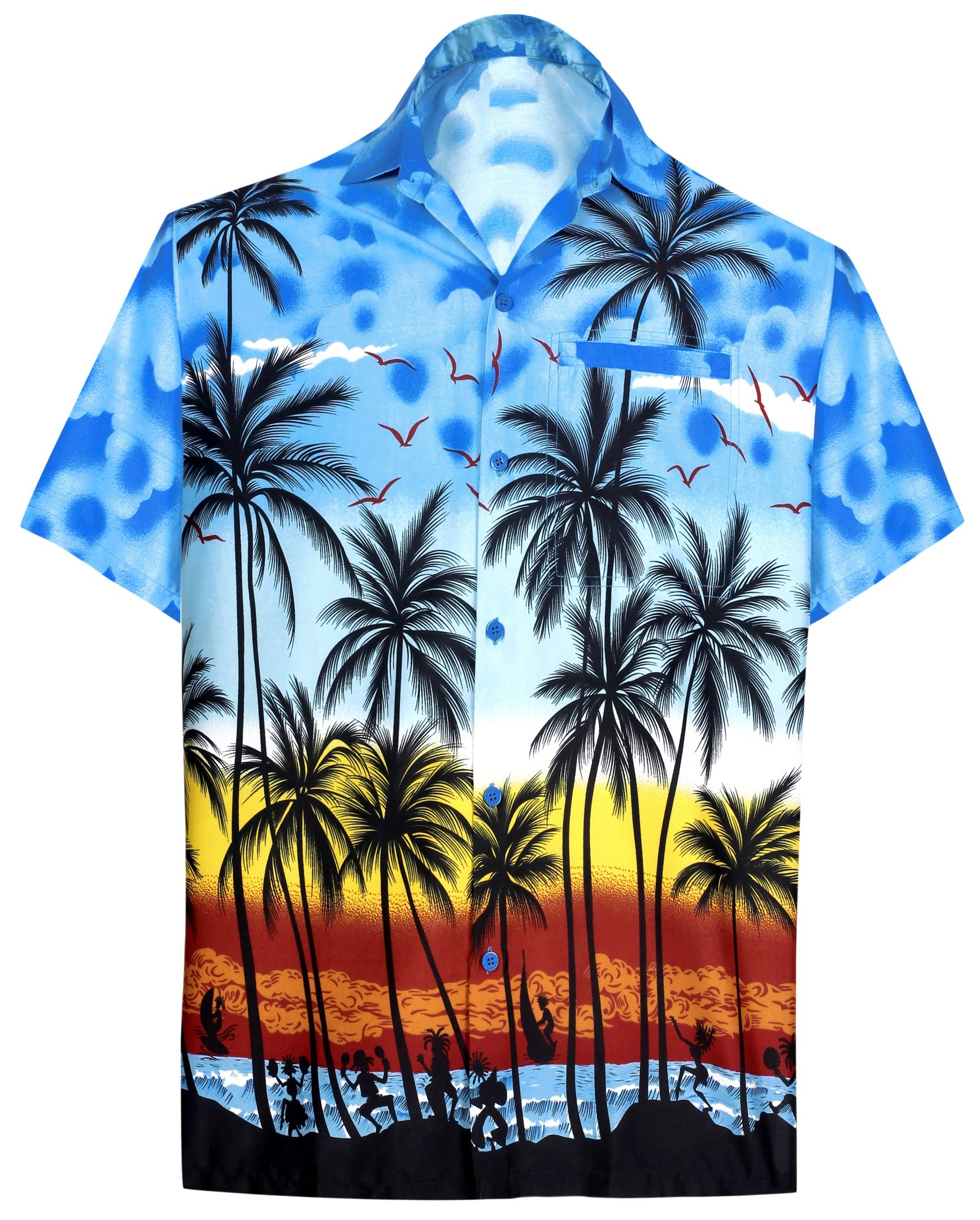 Palm Wave Blue Nice Design Hawaii Shirt Ha38726