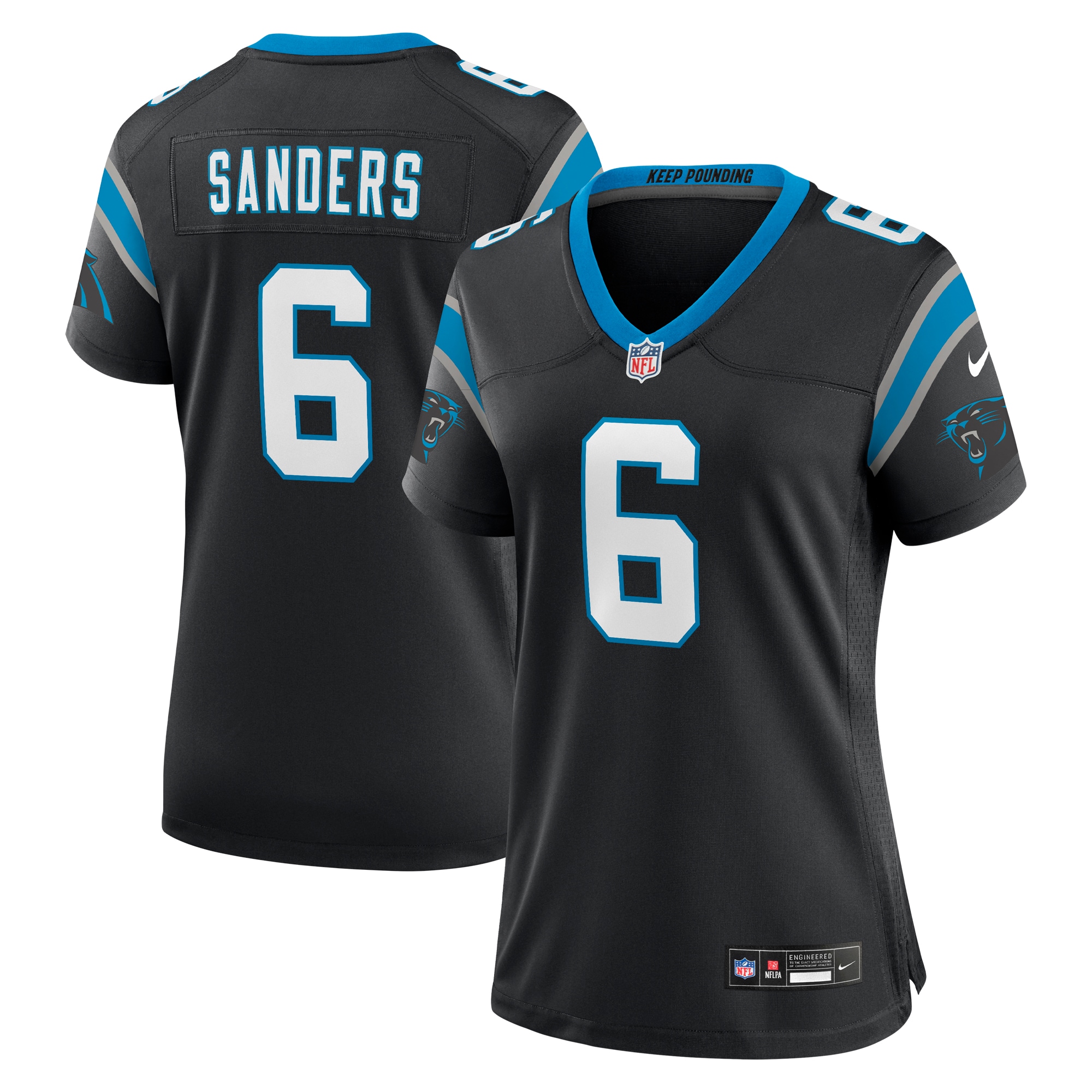 Women’s Carolina Panthers Miles Sanders Black Team Game Jersey