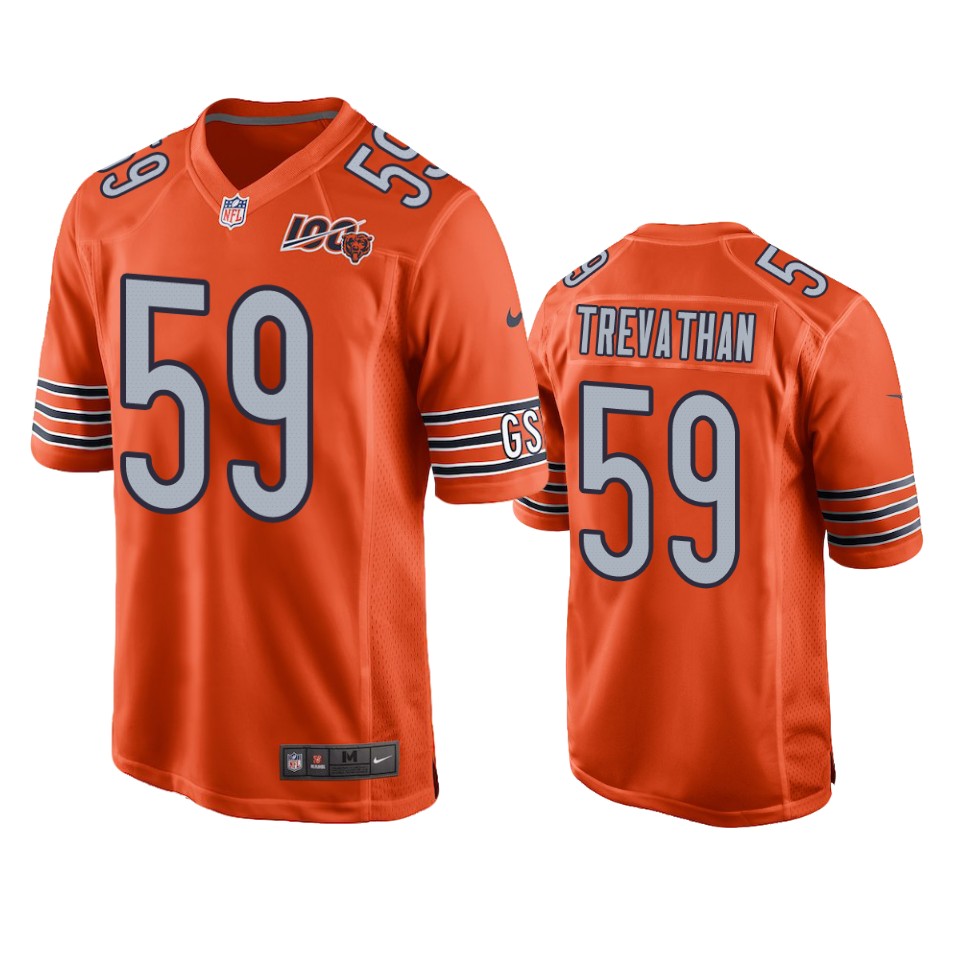 Chicago Bears Danny Trevathan Orange 100th Season Game Jersey – Mens