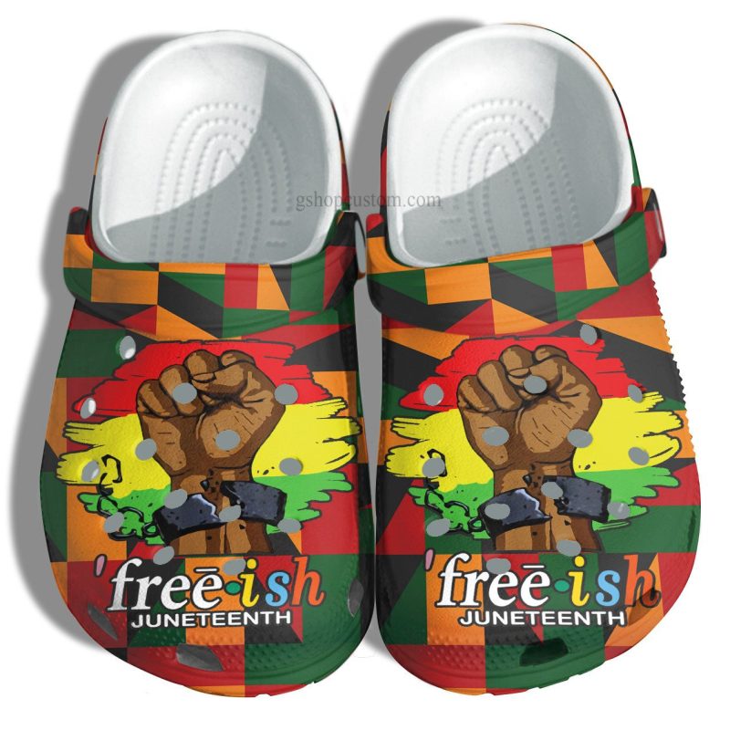 Freeish Juneteenth Africa Culture Shoes Gift Black Girl – America Free-Ish Juneteenth Shoes Croc Clogs