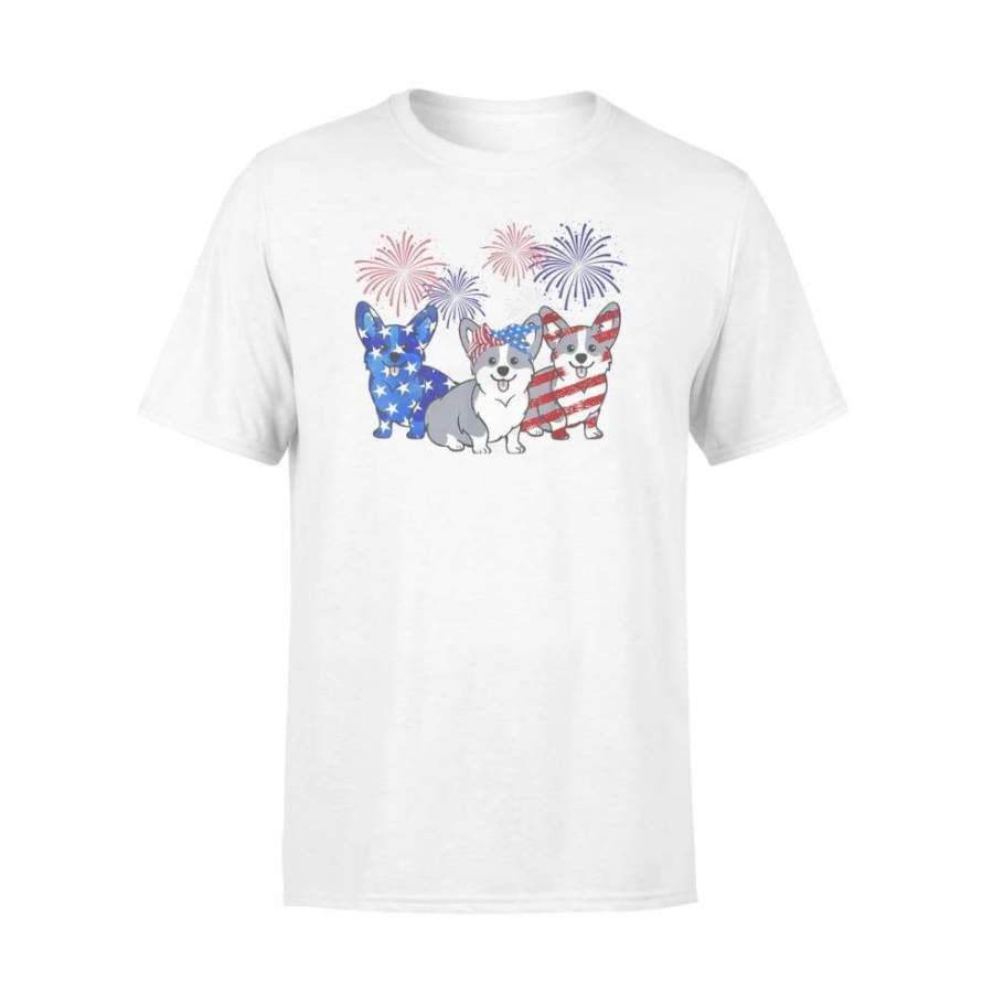 Corgi American Flag 4th of July Women – Standard T-shirt