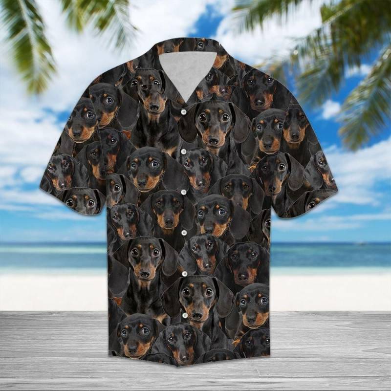 Artsyhomes Black Dachshund Awesome Hawaiian Ha61628