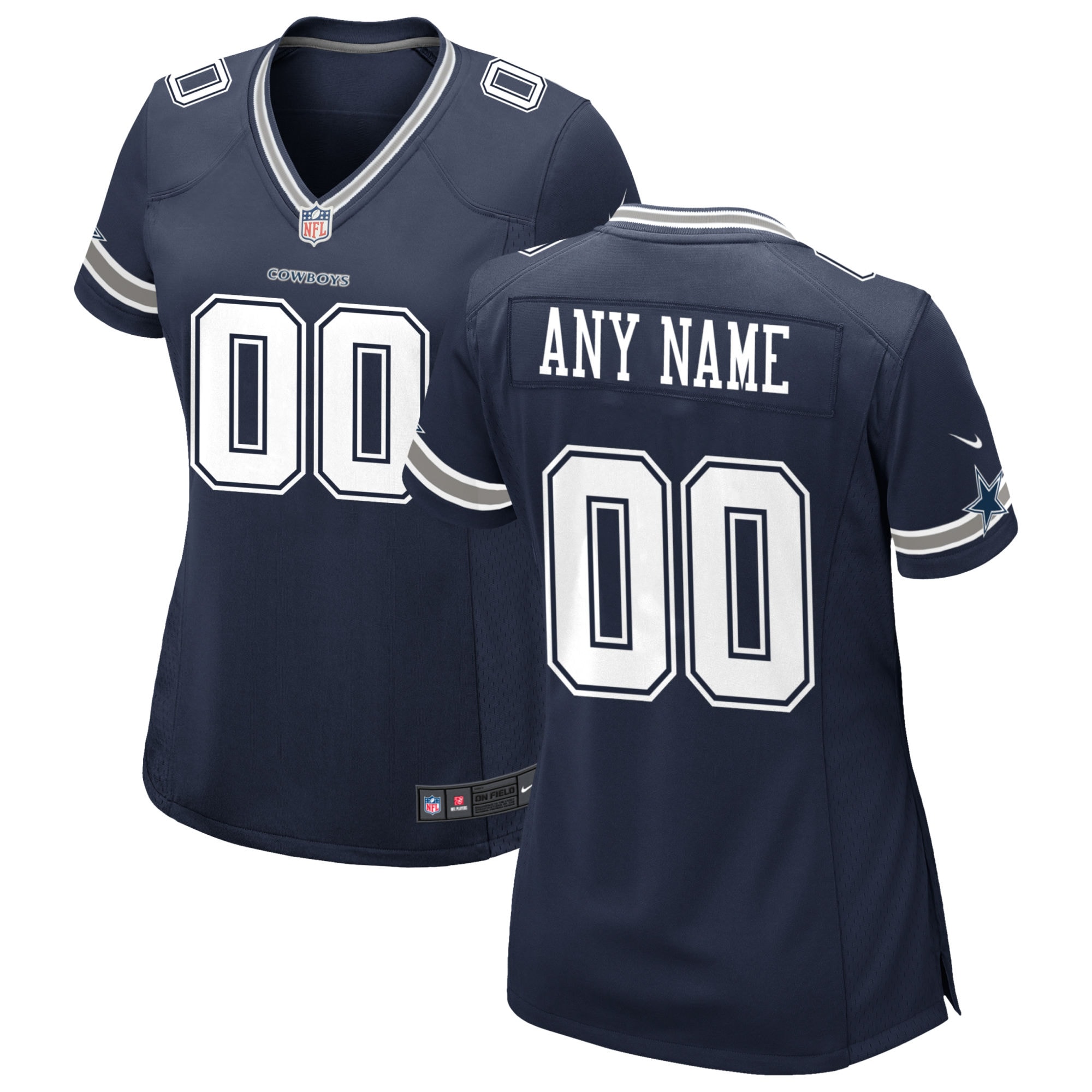 Dallas Cowboys Women's Custom Game Jersey – Navy