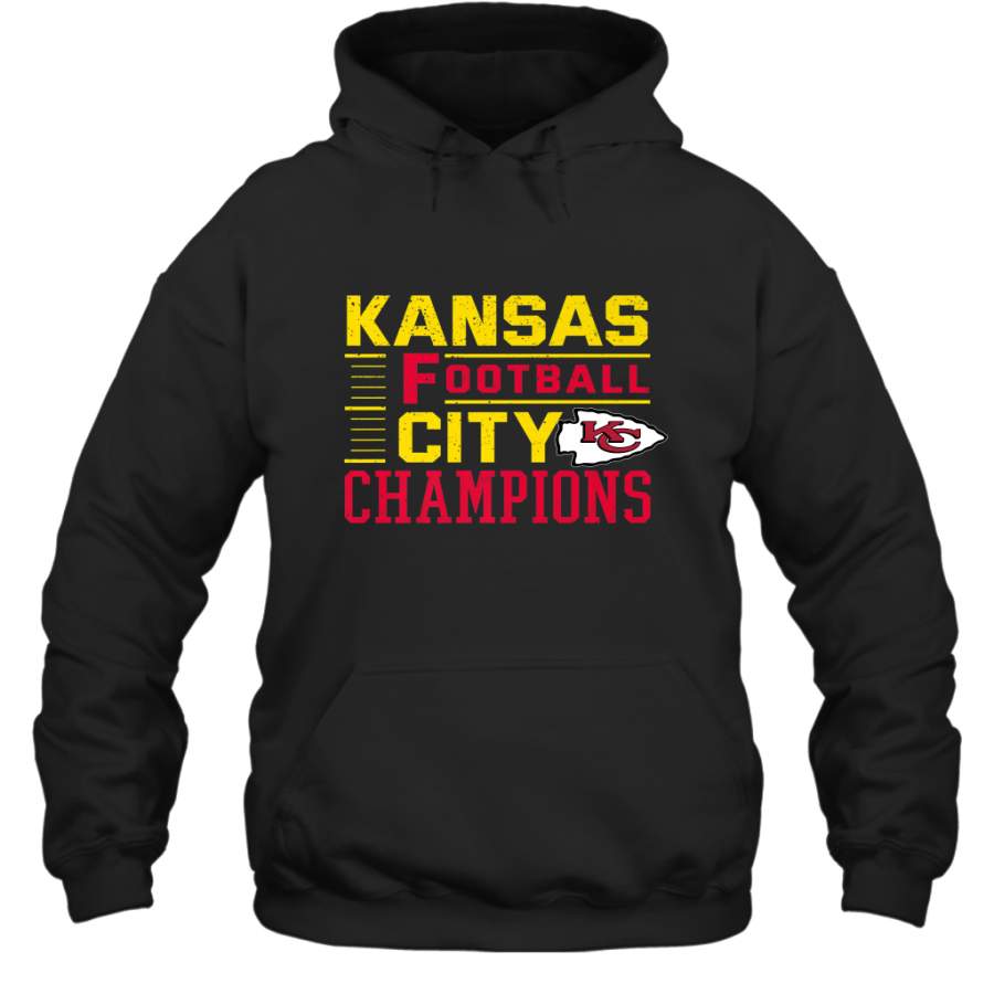 Kansas City Football Champions Vintage KC Distressed Gift Hooded Sweatshirt