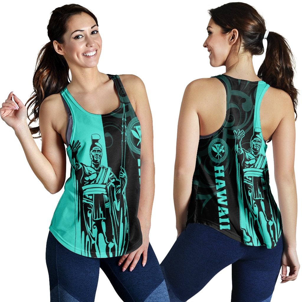 Hawaiian King Polynesian Racerback Tank Lawla Style Turquoise Ha48274