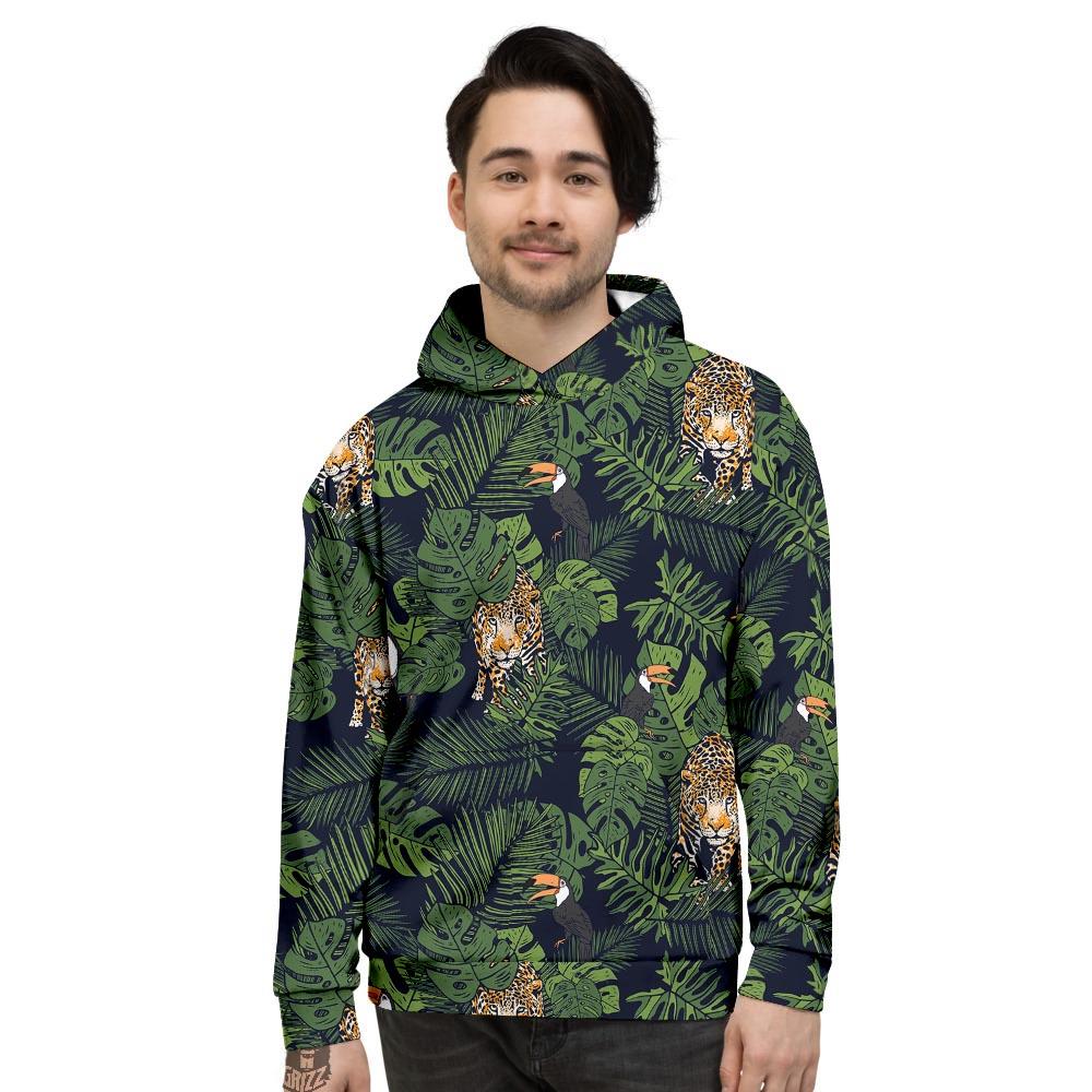 Toucan And Tiger Print Pattern Men’S Hoodie