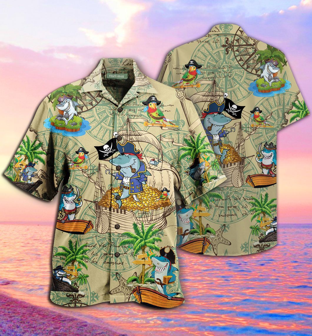 AMAZING SHARK BUTTON SHIRT TDT042009A43BK