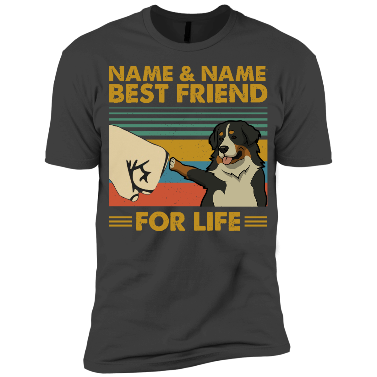 Personalized – Best Friend For Life Bernese Mountain Dog Premium Short Sleeve T-Shirt