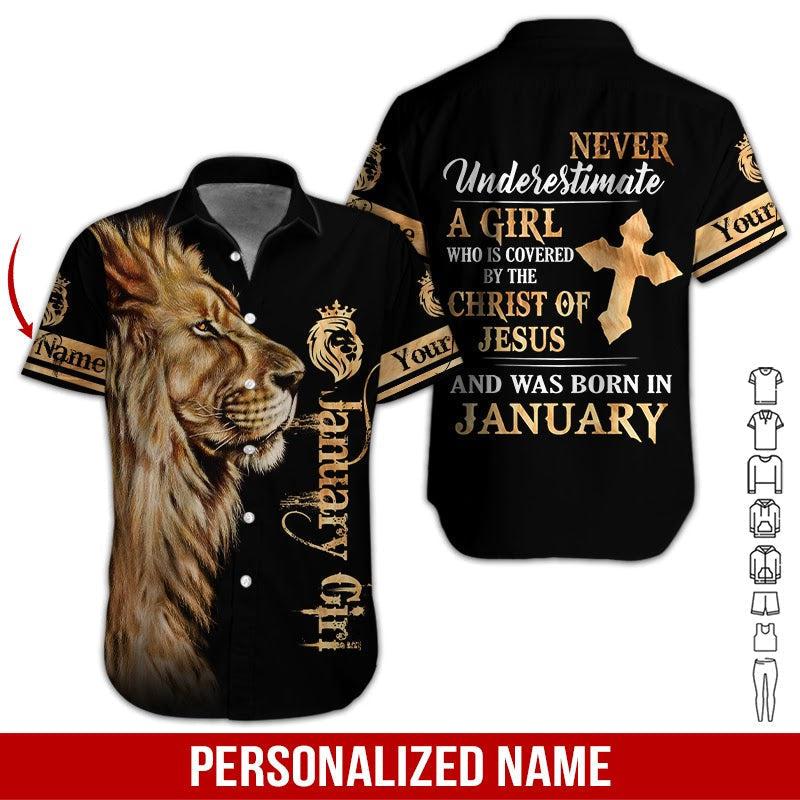 January Girl Custom Name Hawaii Shirt For Men Women Ha1723