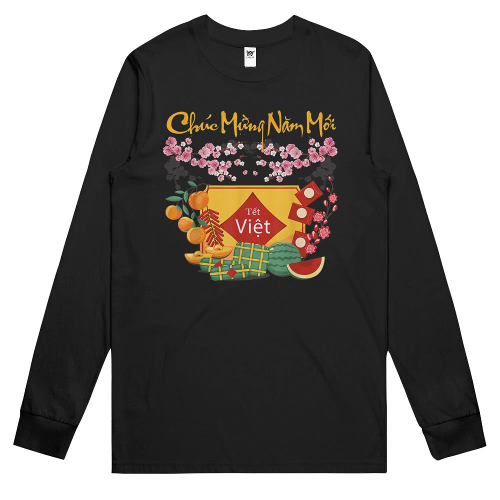 Vietnamese Lunar New Year Tet Viet Tiger Chuc Mung Nam Moi Long Sleeve T Shirts